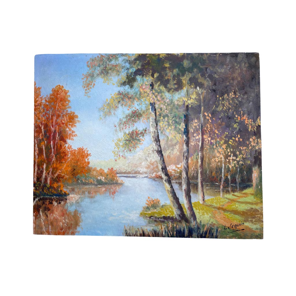 Vintage Orleans Forest Oil Painting