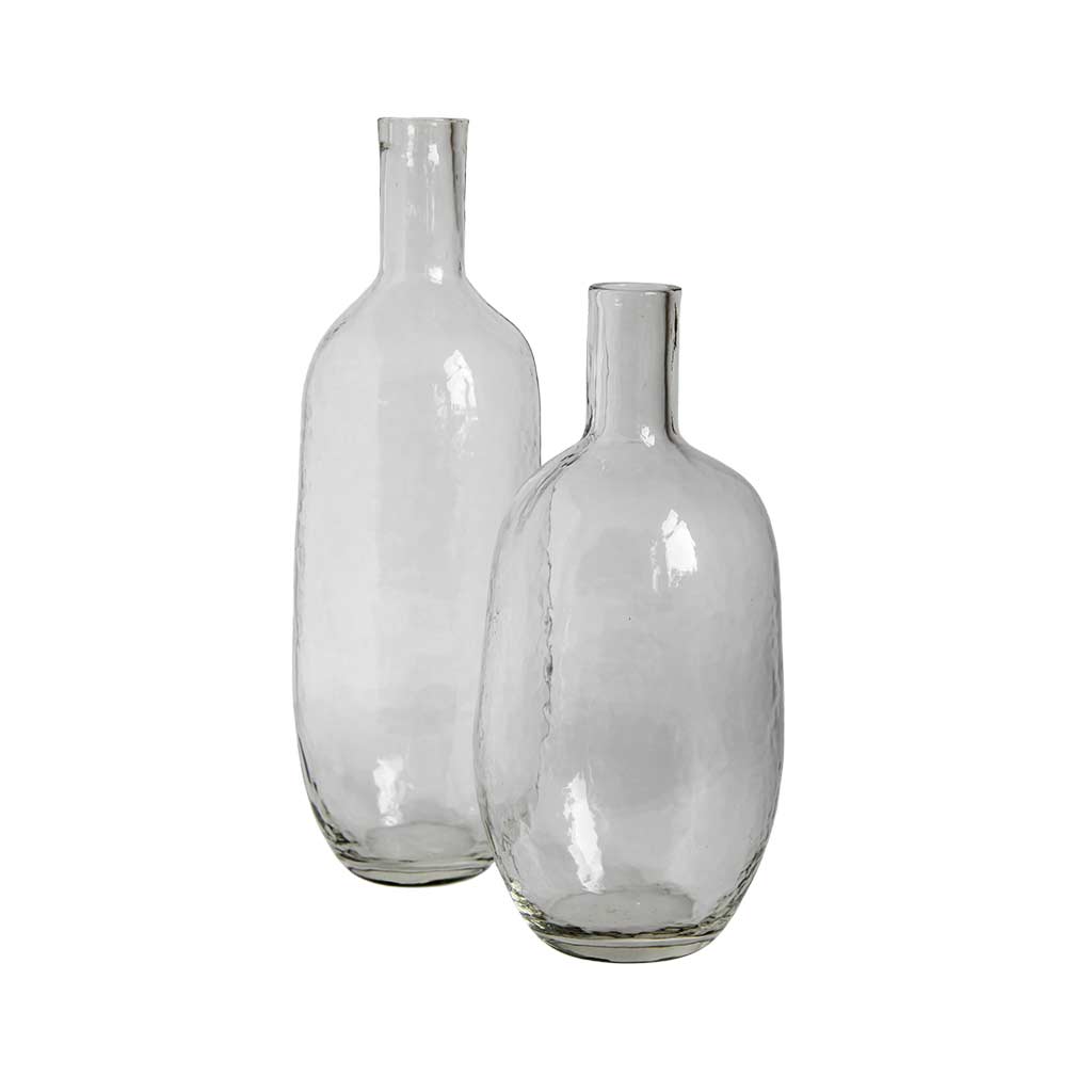 Claire Glass Bottle Vase - Set of 2