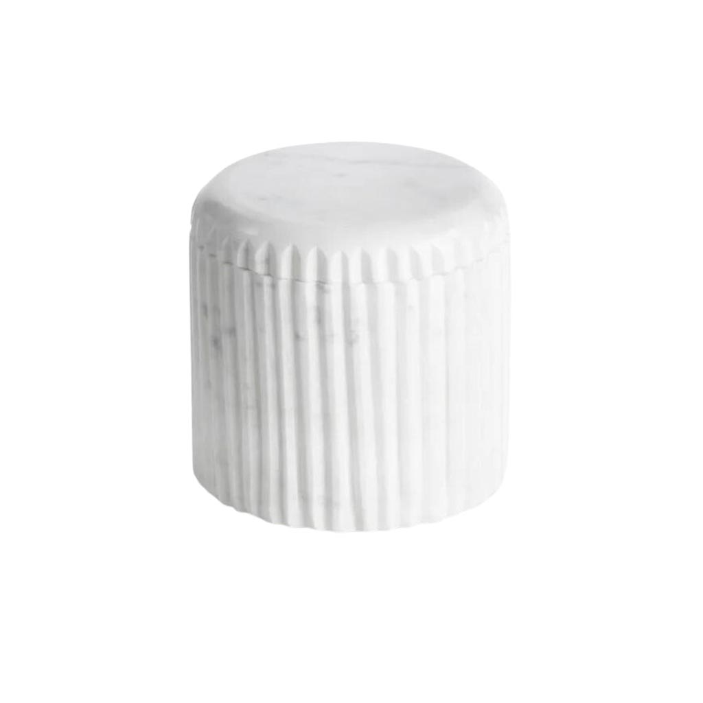 Mirren Ribbed Marble Canister