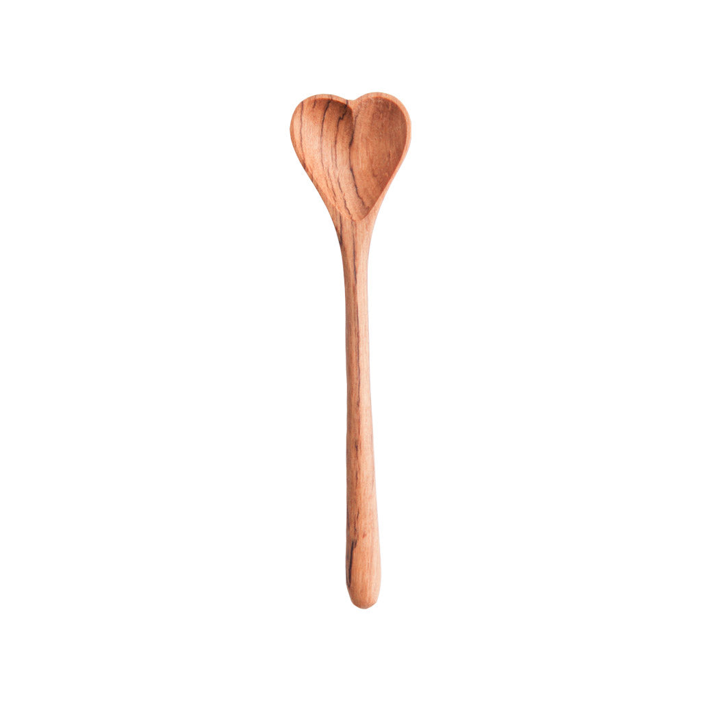 Handmade heart shaped spoon olive wood