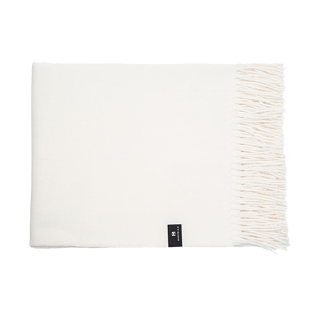 Alpaca Throw Blanket - White Natural - Meridian