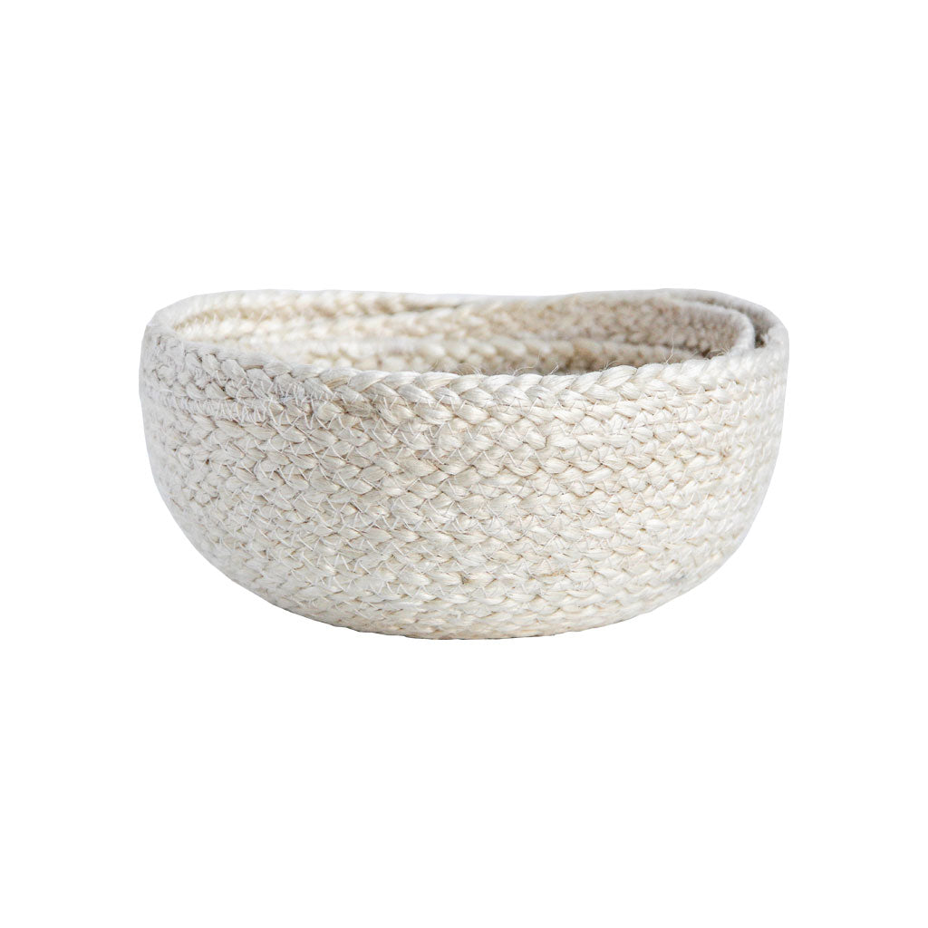 Handmade Fair Trade nesting basket set white neutral